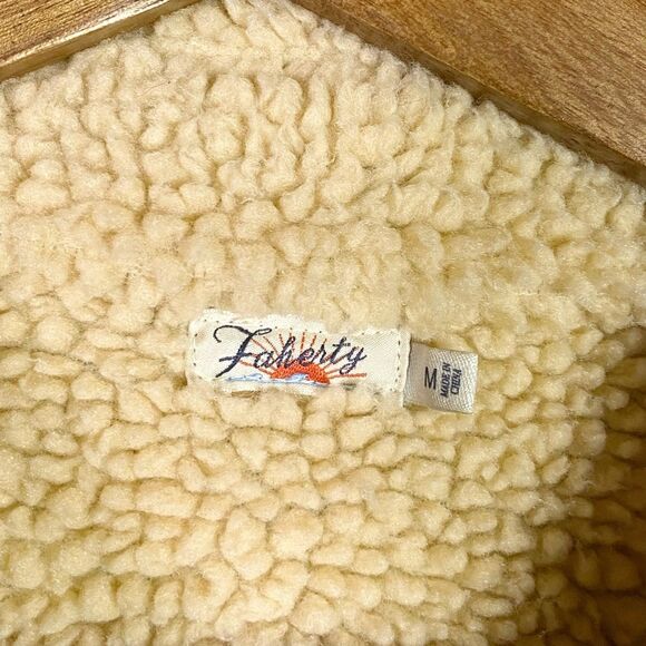 Faherty Riverlands Sherpa Denim Trucker Jacket Women's M - Picture 7 of 8